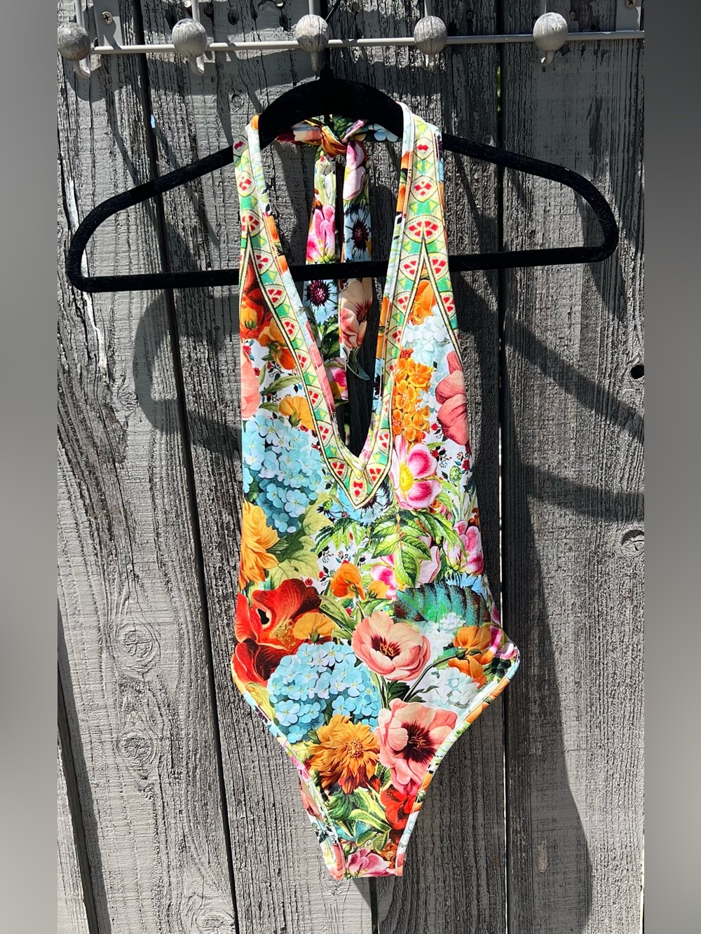 Camilla Women’s Reversible Bind Edge V Neck Halter One Piece Bathing Bombshell